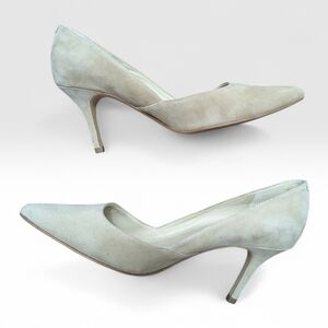Marc Fisher Size 6M Tuscany Pointed Toe Pump Beige Natural Suede Work To Weekend